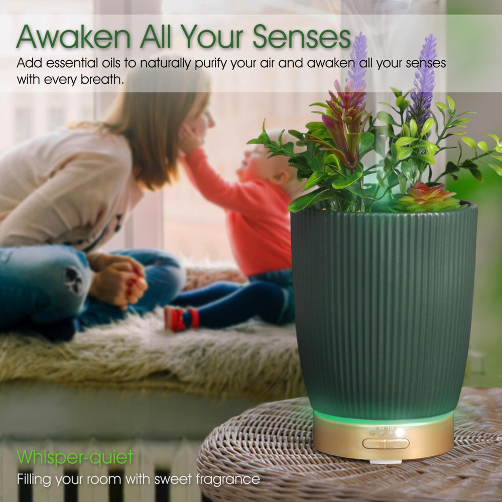 Lavender essential oils setup with diffuser