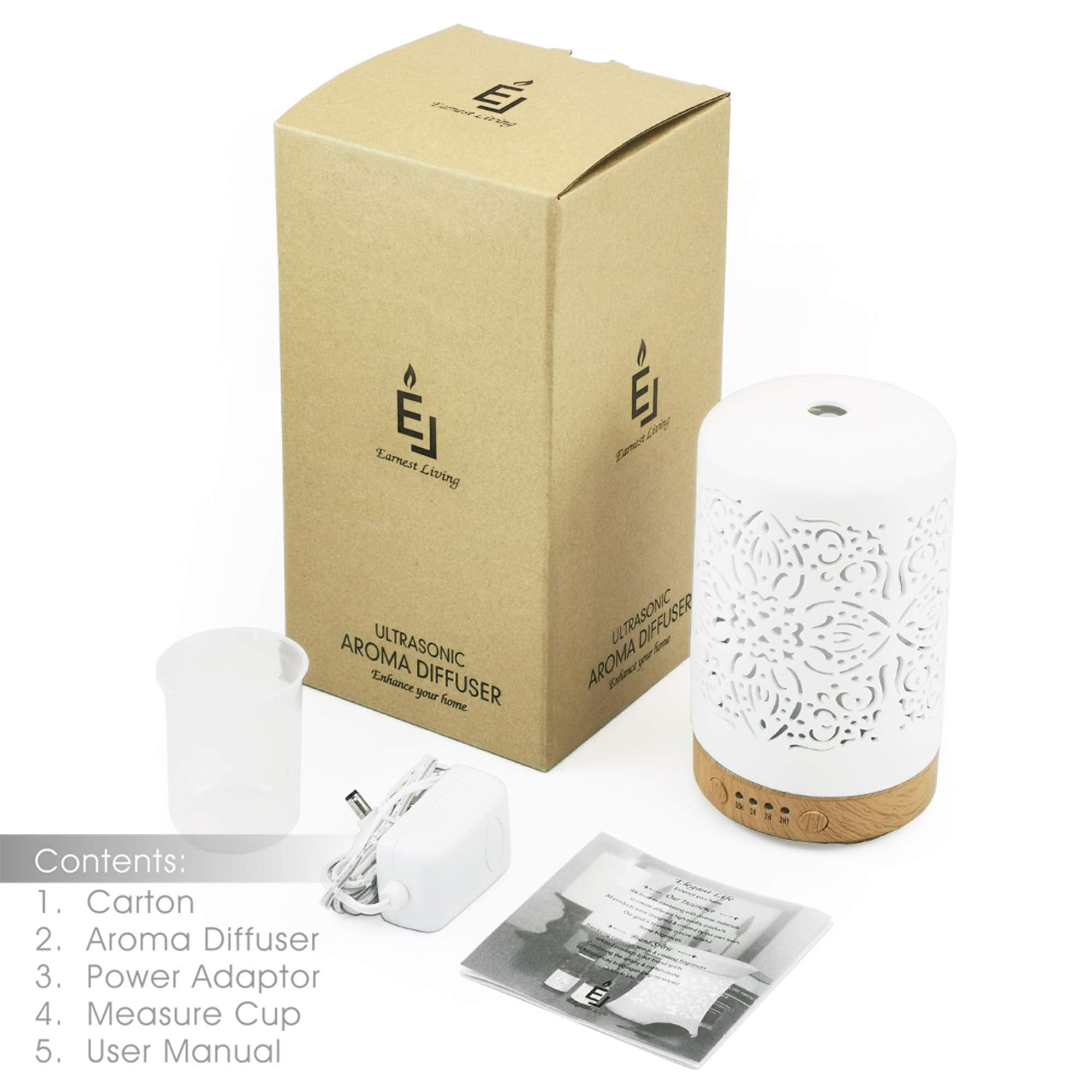 Gift-ready Earnest Living essential oil diffuser packaging
