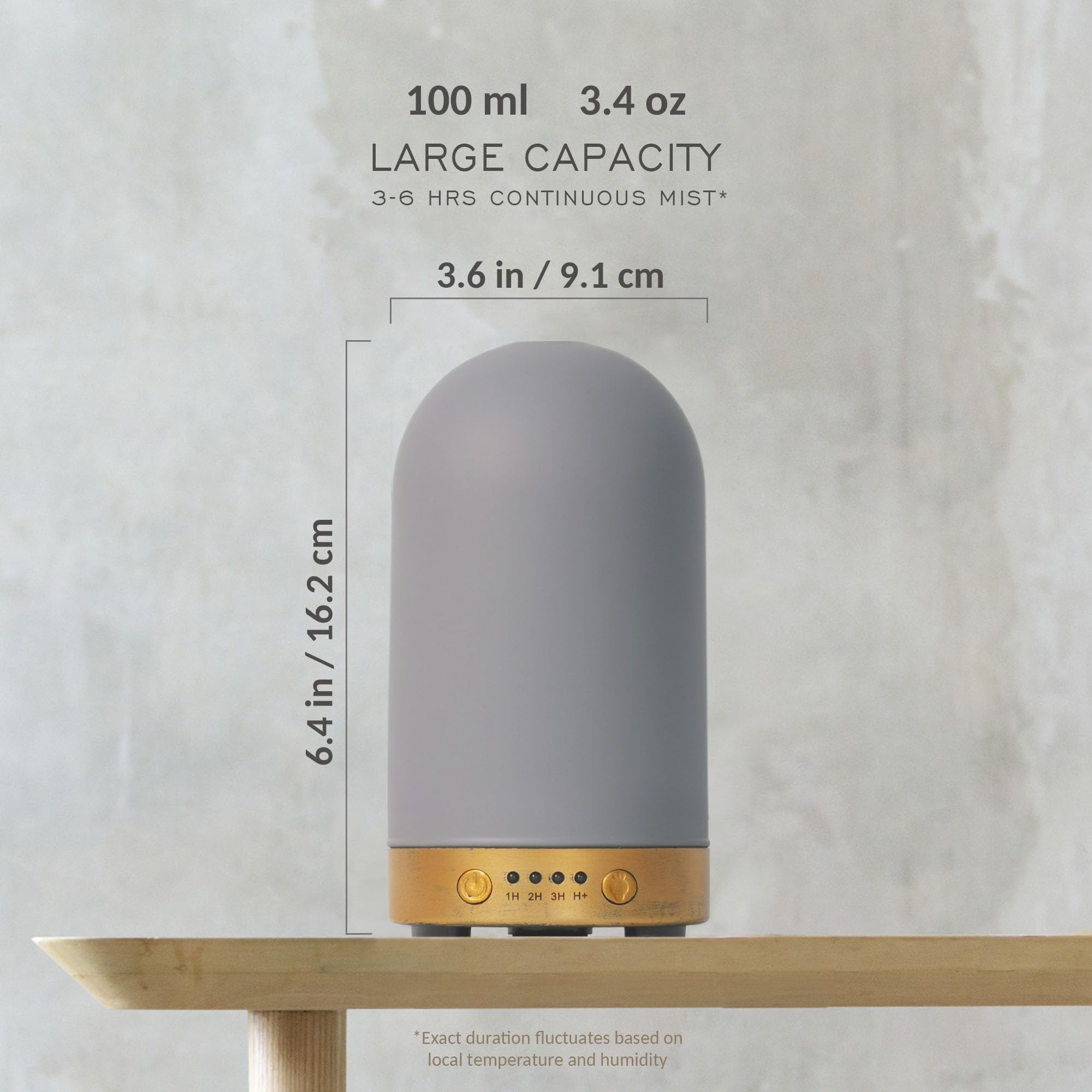 Ultrasonic diffuser emitting cool mist with four timer settings