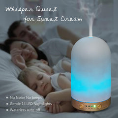 Diffuser placed on a desk in a home office setup