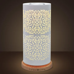 Decorative pattern on the metal shell of the Earnest Living diffuser