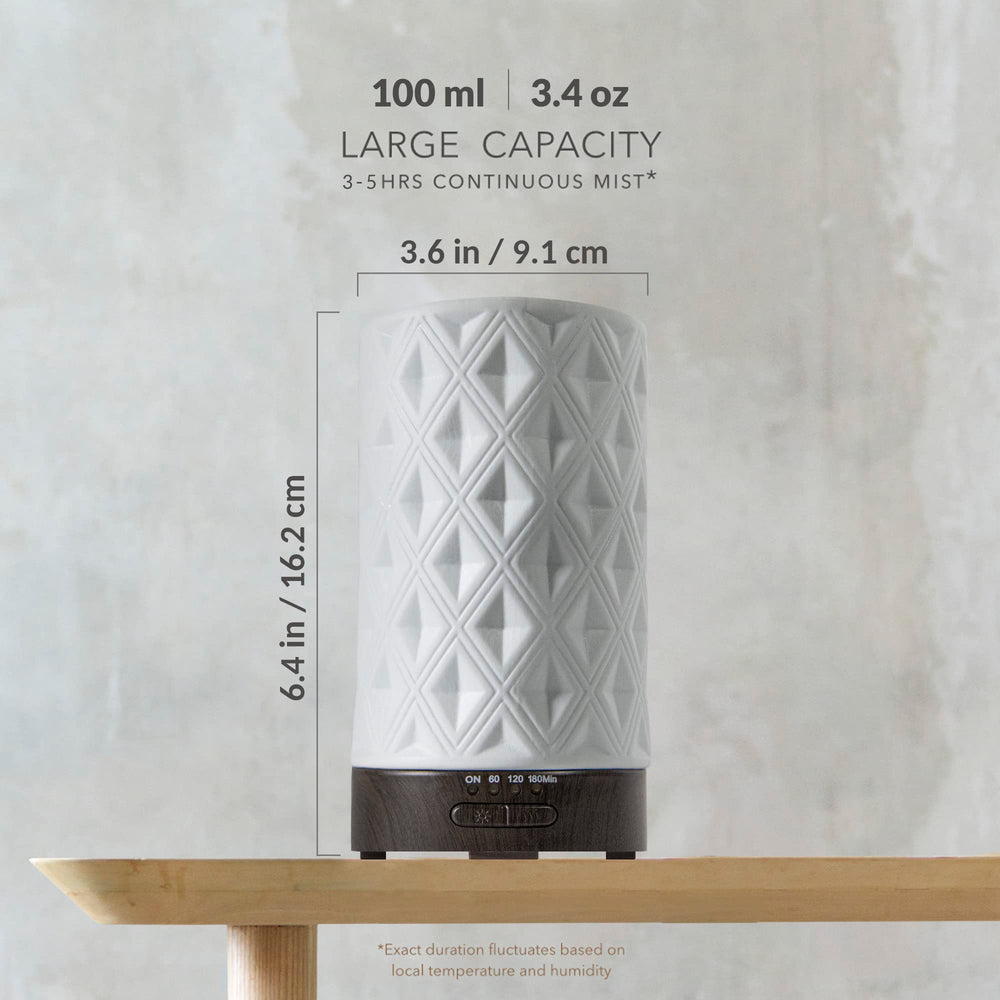Mist output from ceramic diffuser in a room