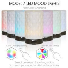 Diffuser night lights showing 7 color options