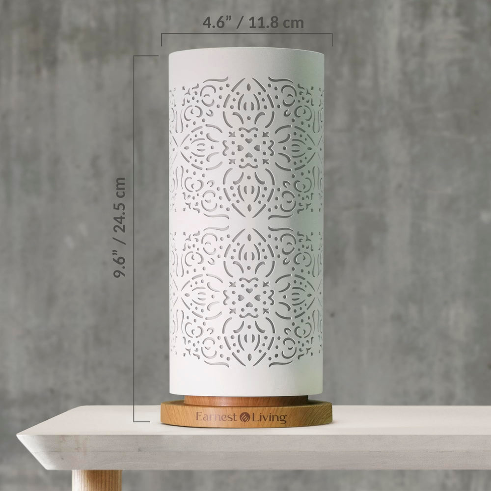 Close-up of premium iron engraving on Earnest Living diffuser
