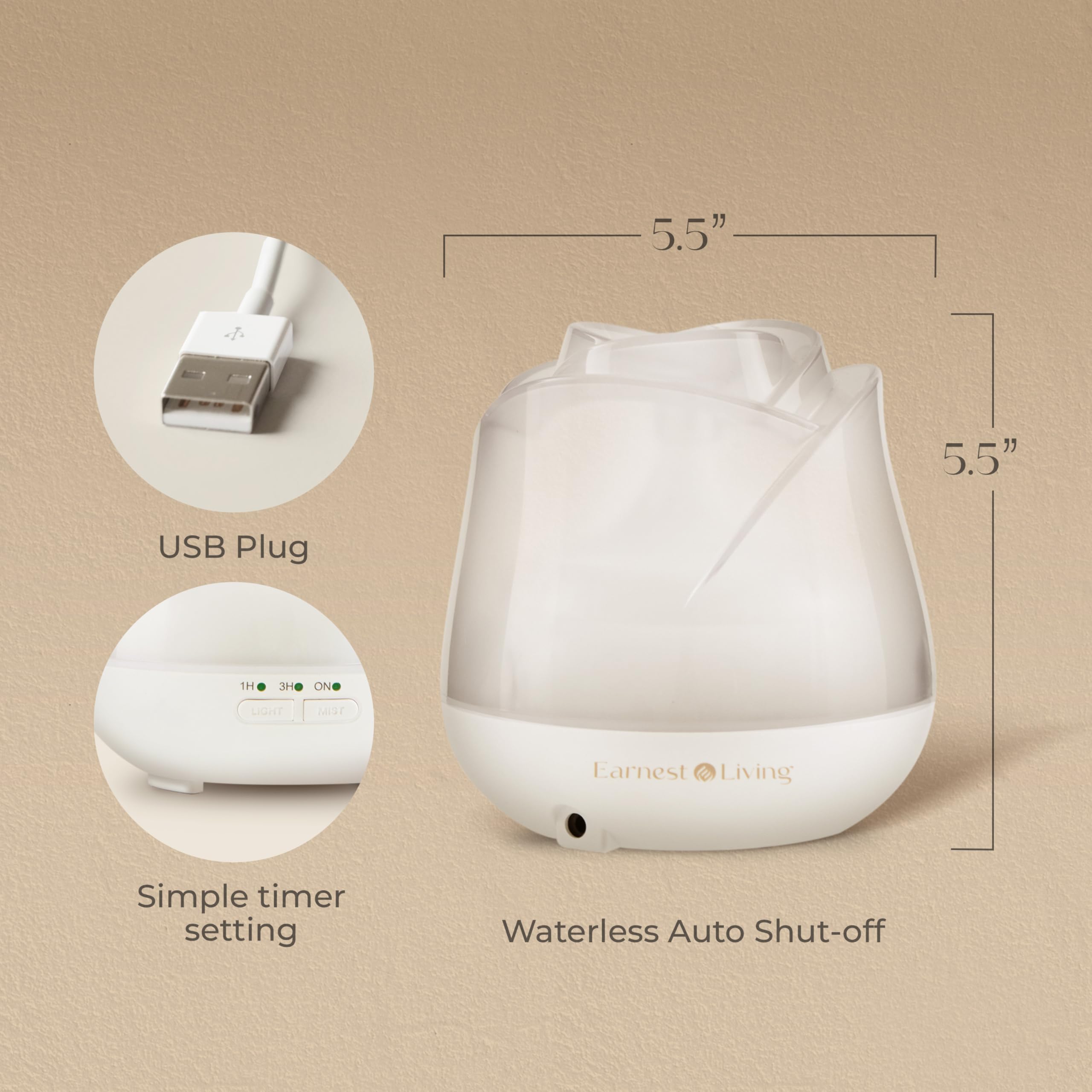 Side view of frosted white rose diffuser