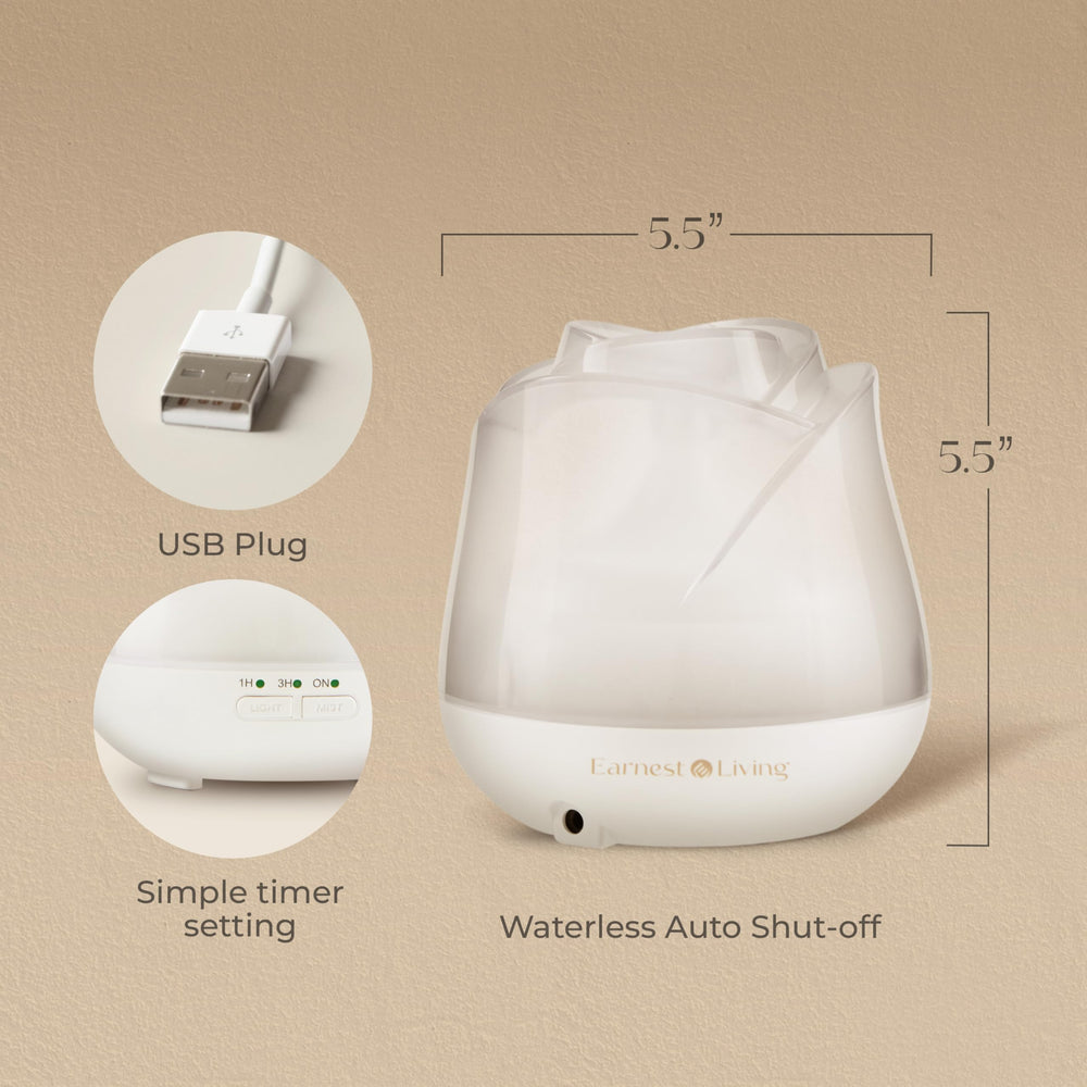 Side view of frosted white rose diffuser