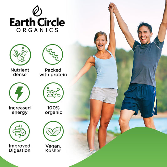 Pack shot of Earth Circle Organics Chlorella Powder, 4oz jar