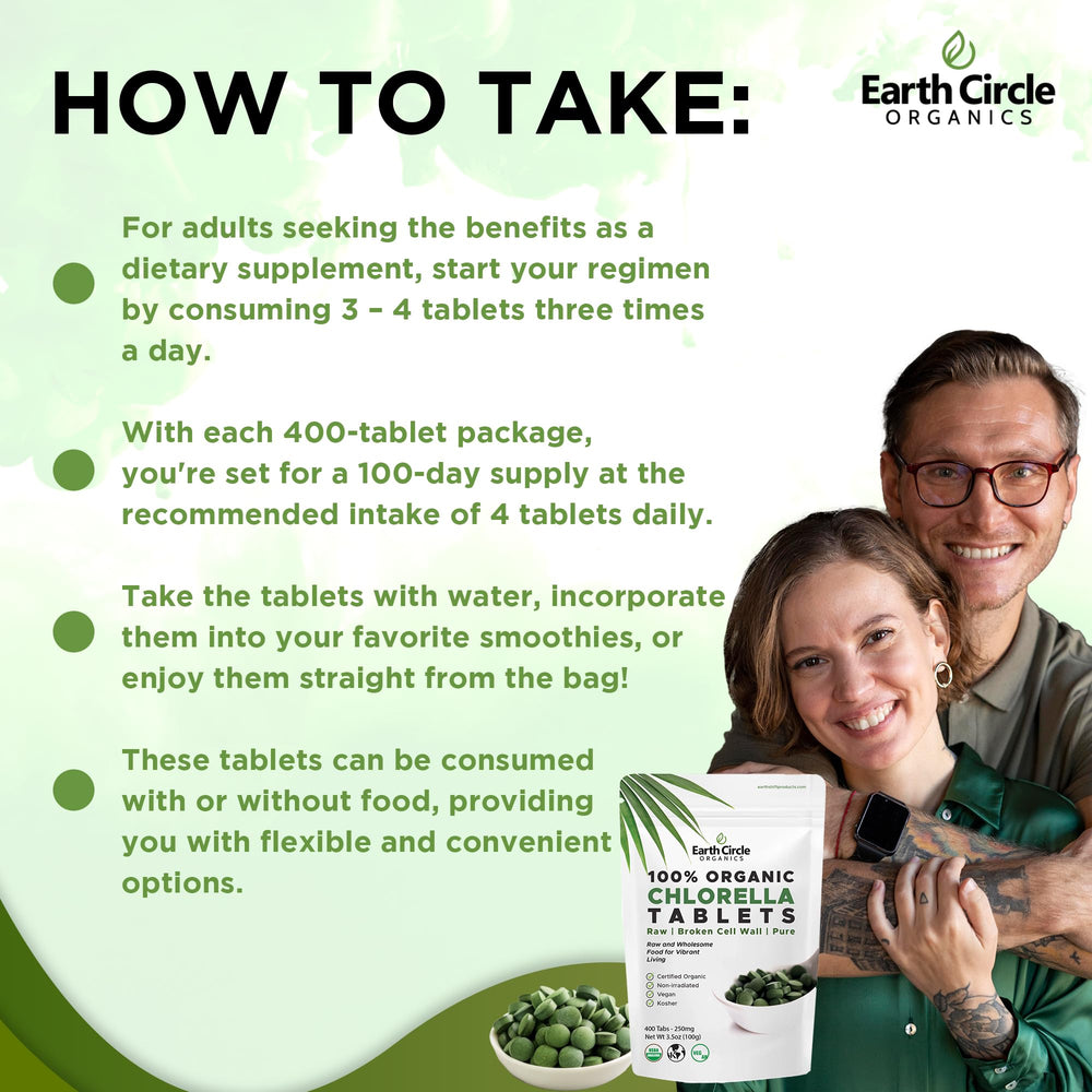 Earth Circle Organics chlorella tablets lab tested purity seal image