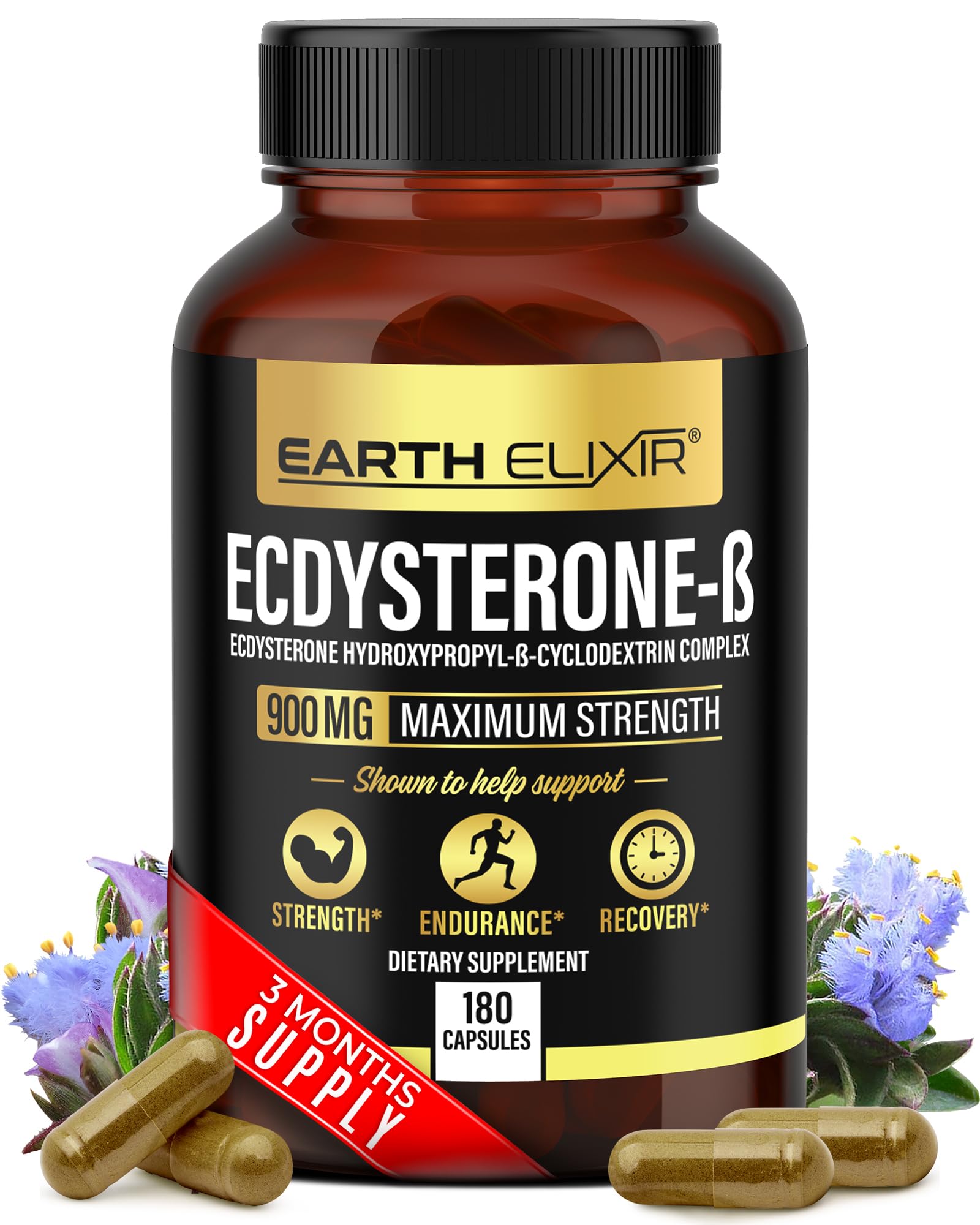 Earth Elixir Ecdysterone bottle and capsules