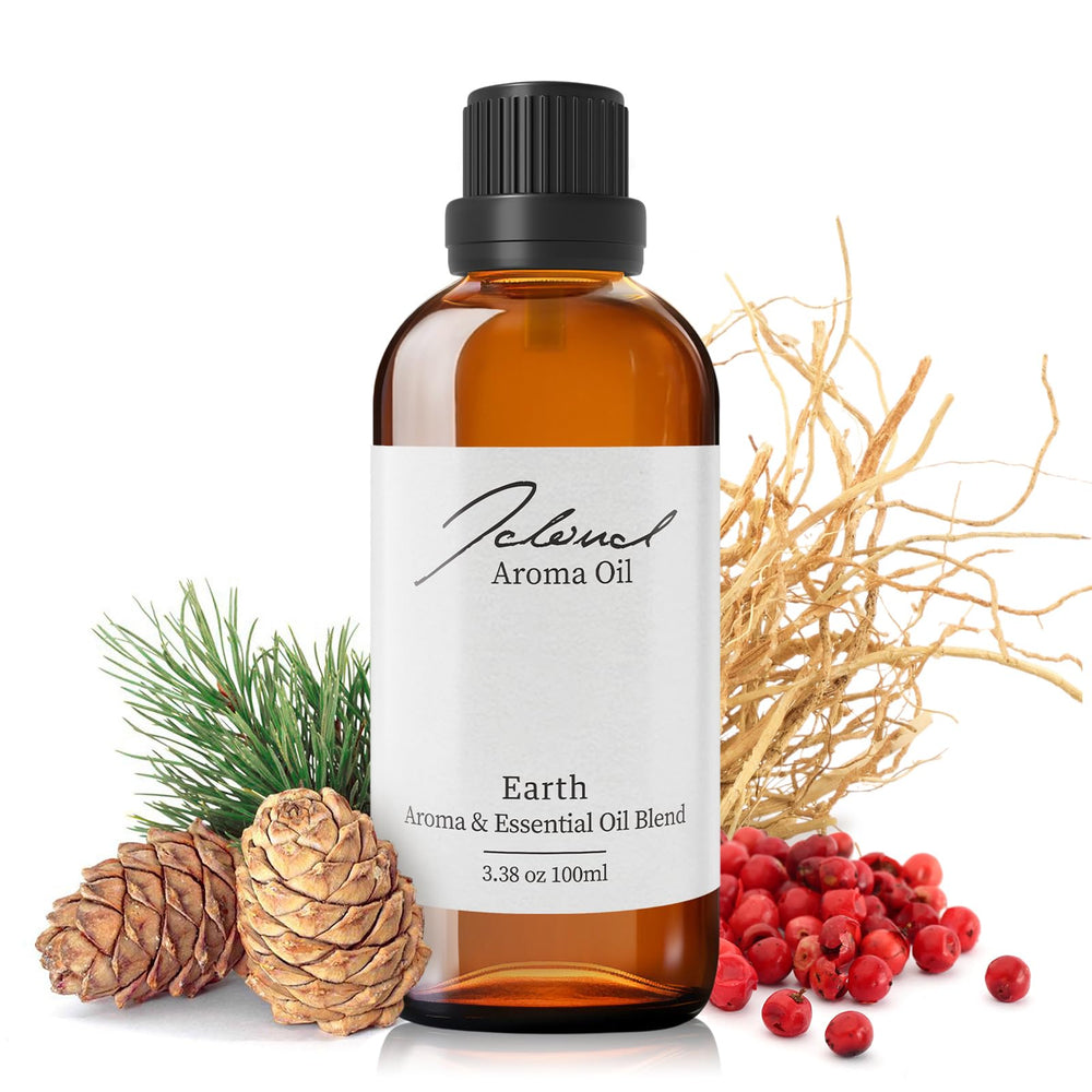 JCLOUD Earth Essential Oil for Diffuser bottle on natural background