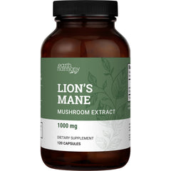 Bottle of Earth Harmony Naturals Lions Mane 1000mg 120 capsules