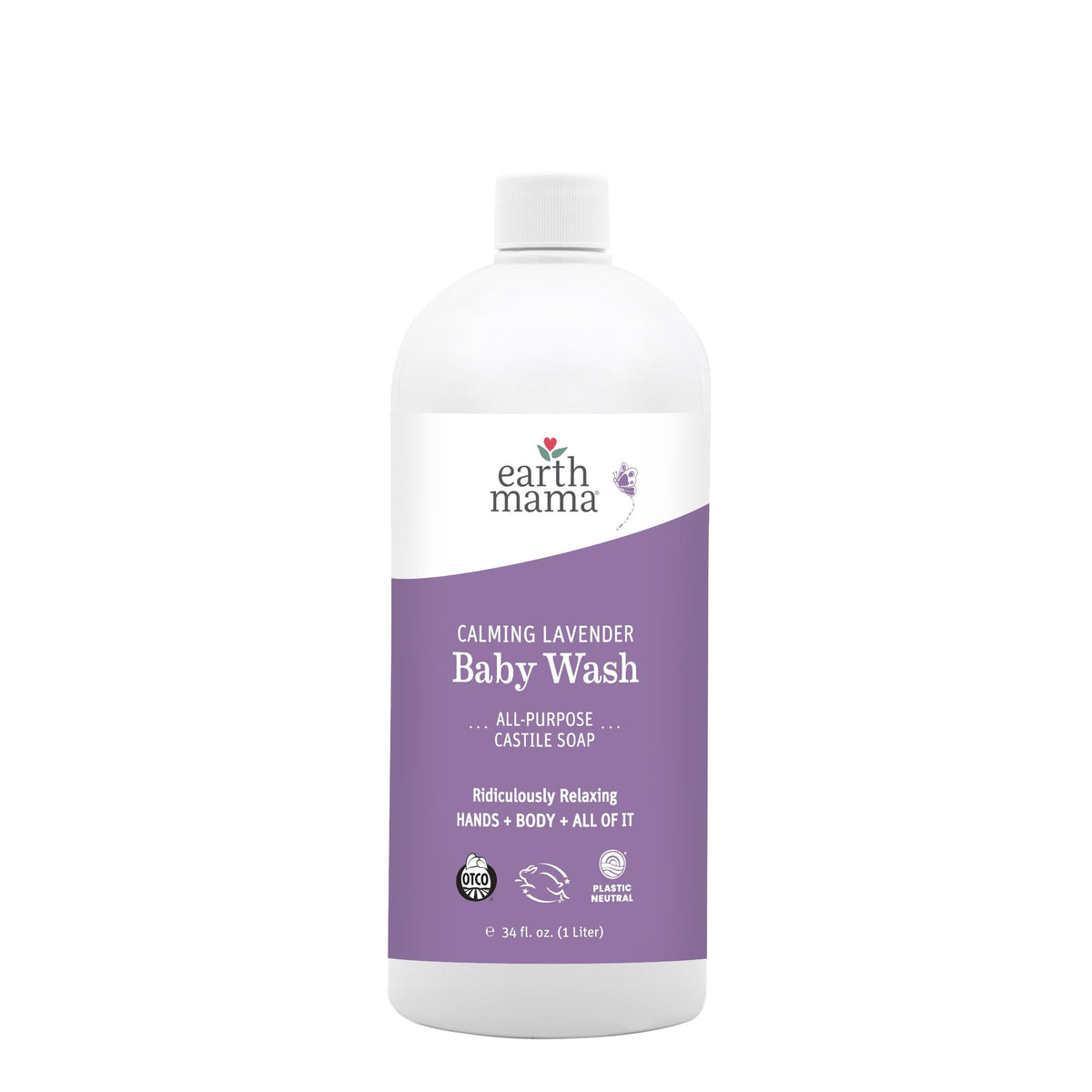 Earth Mama Calming Lavender Baby Wash bottle with pump