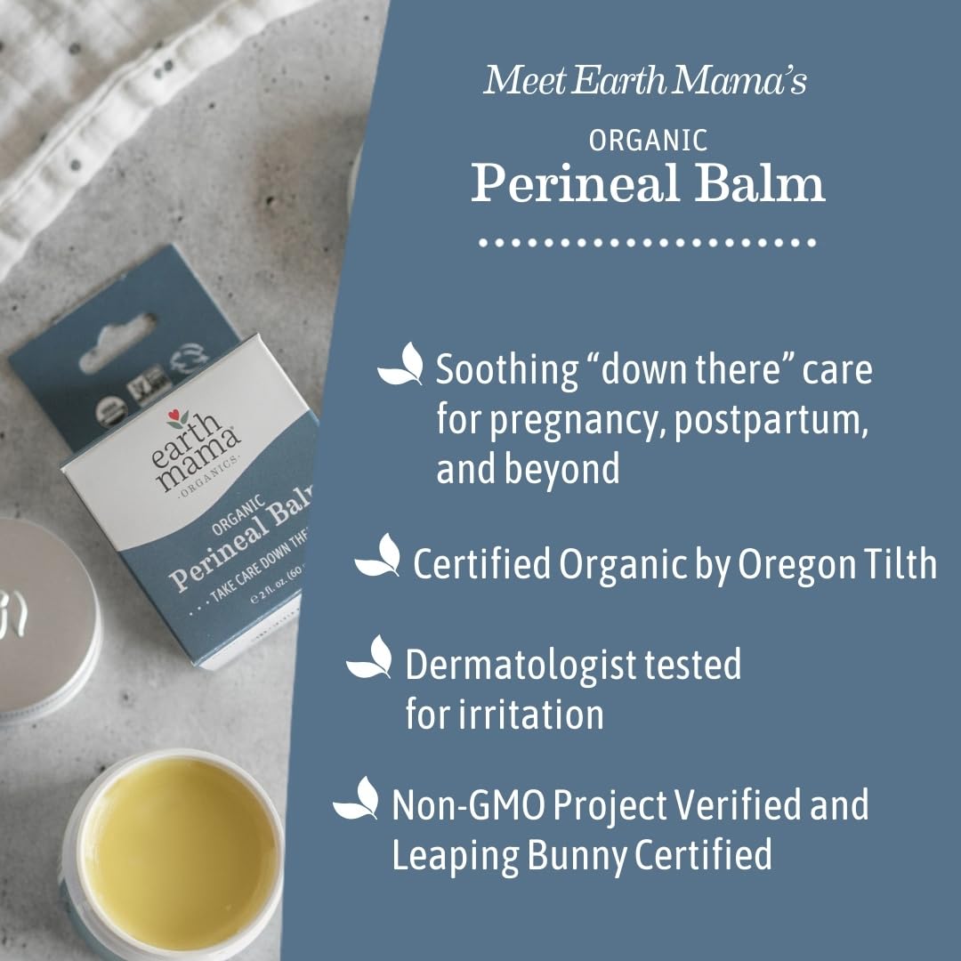 Earth Mama Perineal Balm calendula botanicals emphasize nourishing care.