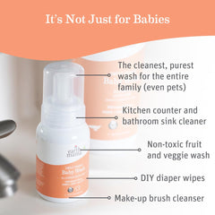 Close-up of Sweet Orange Baby Wash label