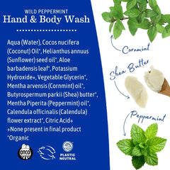 Foaming pump feature of Earth Mama Wild Peppermint wash for easy use