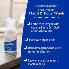 DIY-ready scenario with Earth Mama Wild Peppermint wash as a cleaner base