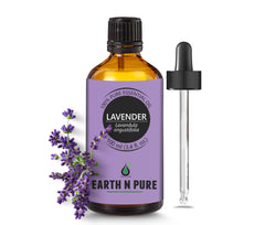 Earth N Pure Lavender Oil bottle with dropper for easy diffusion and DIY blends.