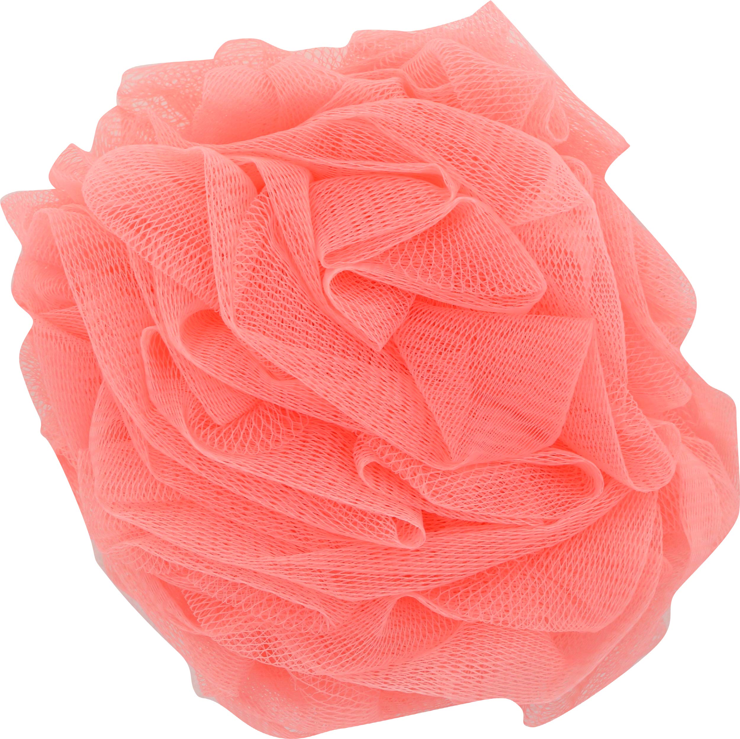 Earth Therapeutics hydro body sponge peach side view, gentle cleansing grip