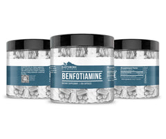 Detailed close-up of Benfotiamine capsules