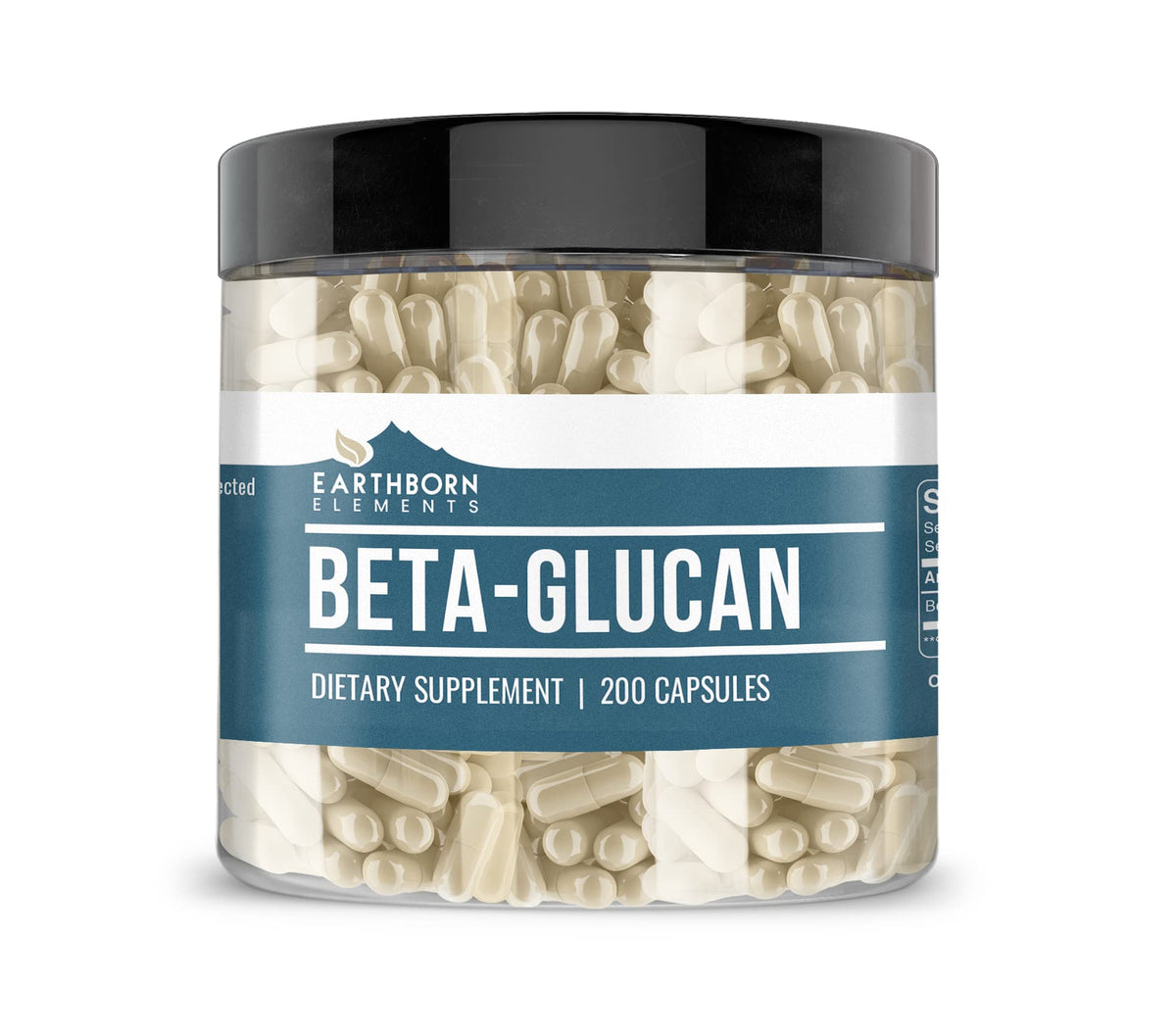 Earthborn Elements Beta Glucan 200 Capsules bottle - front view