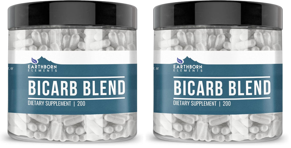 Front view of Earthborn Elements Bicarb Blend 200 Capsules Pack 2