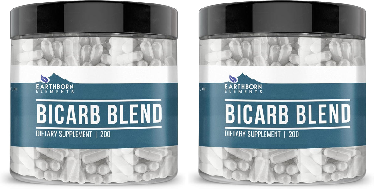 Front view of Earthborn Elements Bicarb Blend 200 Capsules Pack 2