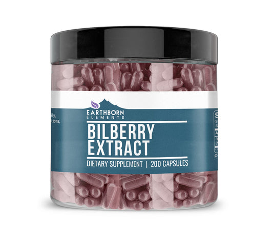 Earthborn Elements Bilberry Extract 200 Capsules bottle – front view