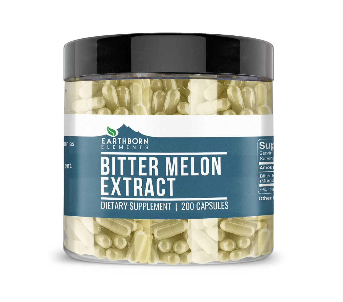 Bottle of Earthborn Elements Bitter Melon 200 Capsules with label