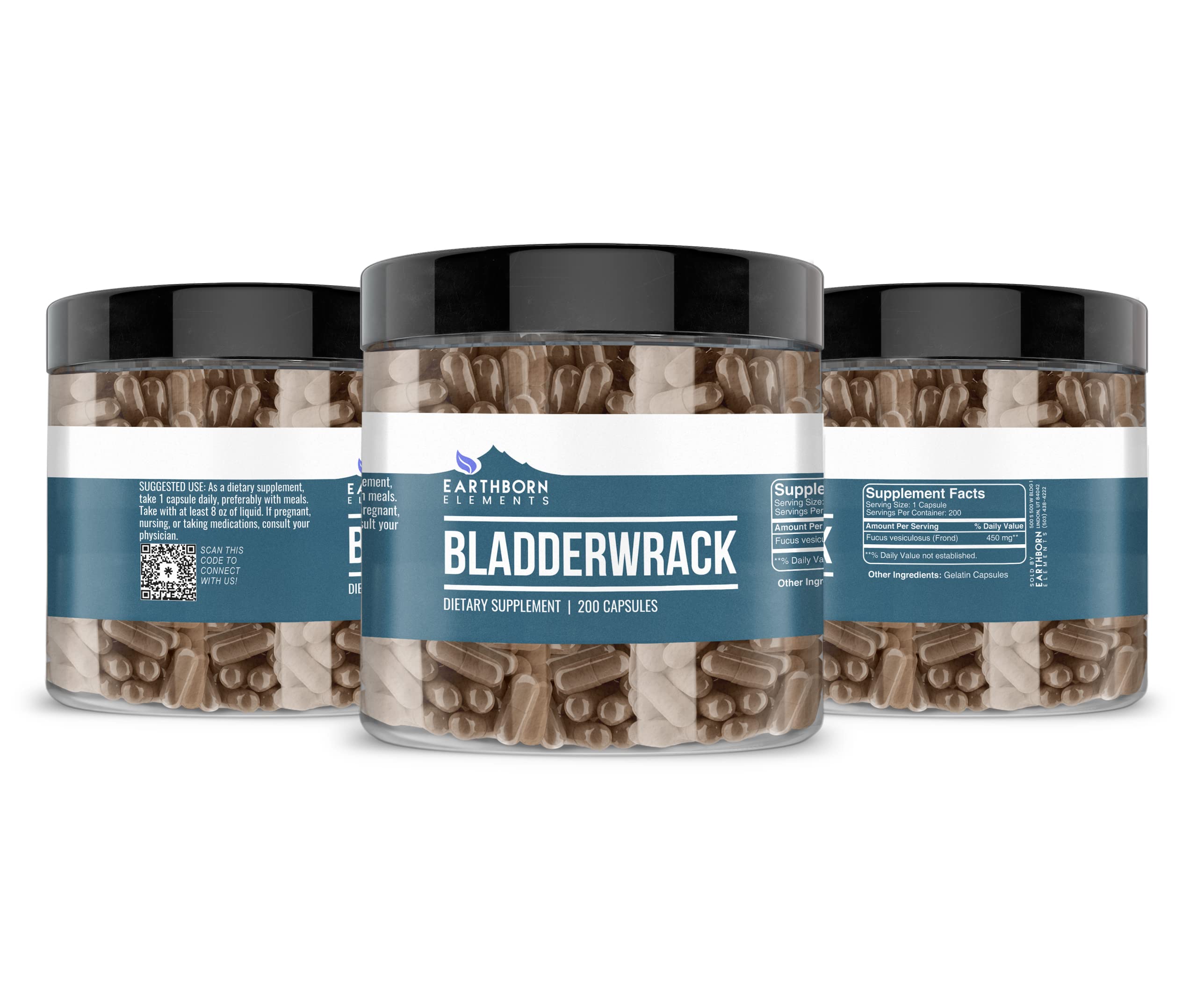 Earthborn Elements Bladderwrack capsules encapsulated in USA