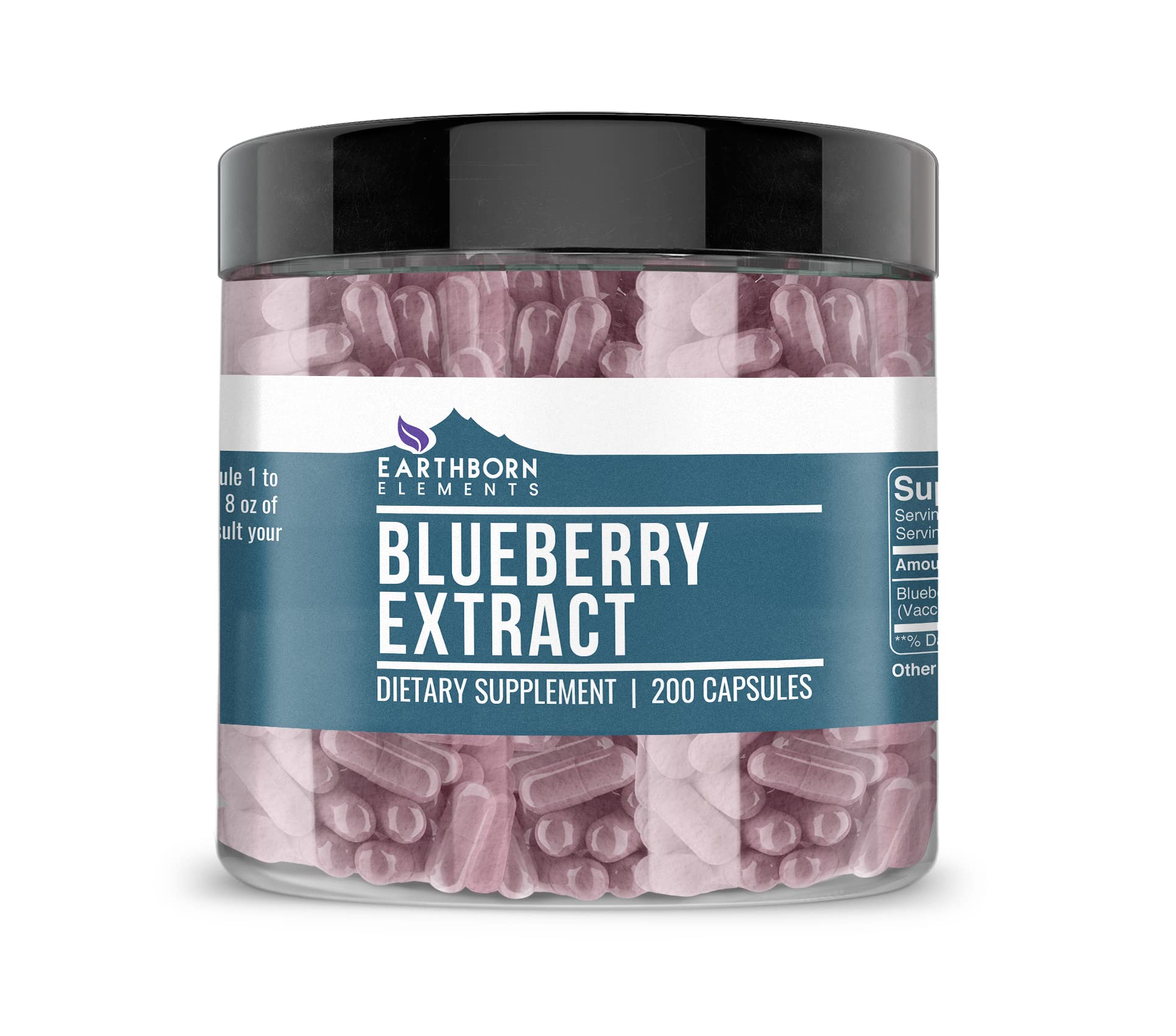 Earthborn Elements Blueberry 10:1 Extract Capsules bottle front view