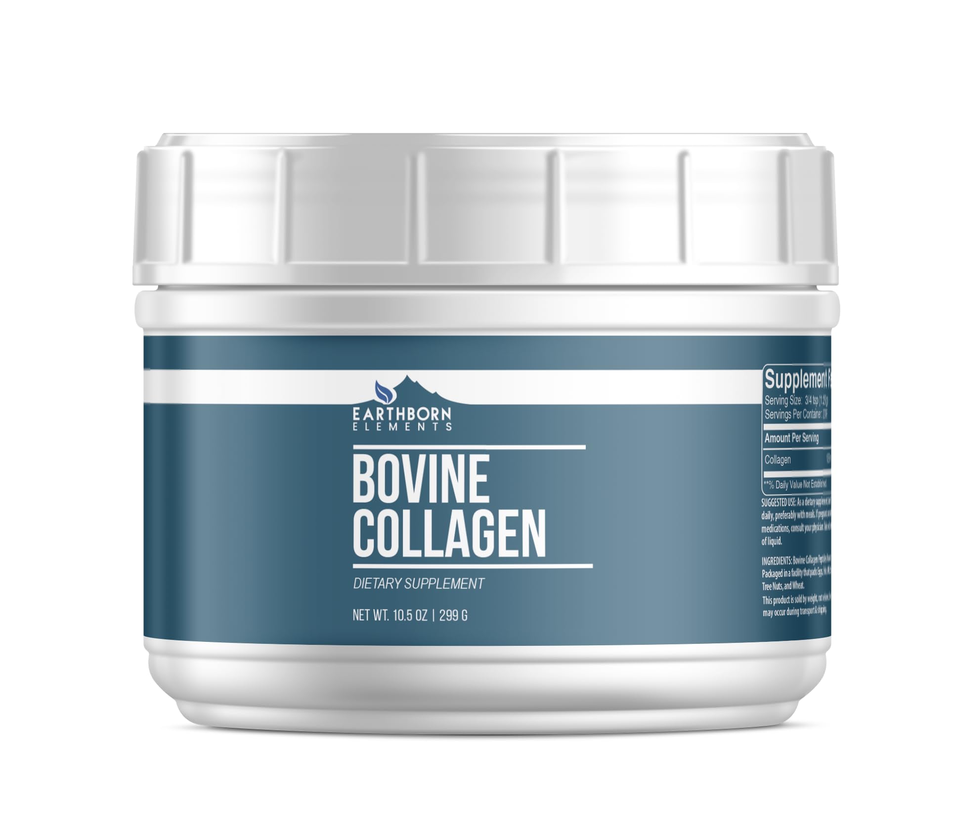 Earthborn Elements Bovine Collagen Peptides Powder in a resealable bucket