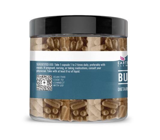 Burdock Root capsules close-up