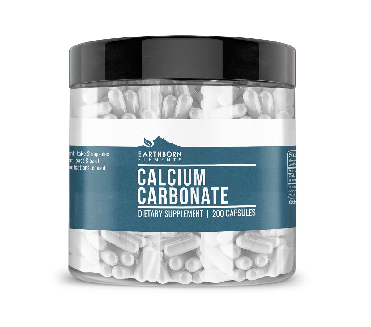 Earthborn Elements Calcium Carbonate 200 capsules bottle front view