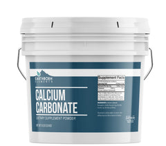 Earthborn Elements Calcium Carbonate Powder in a resealable 1-gallon bucket