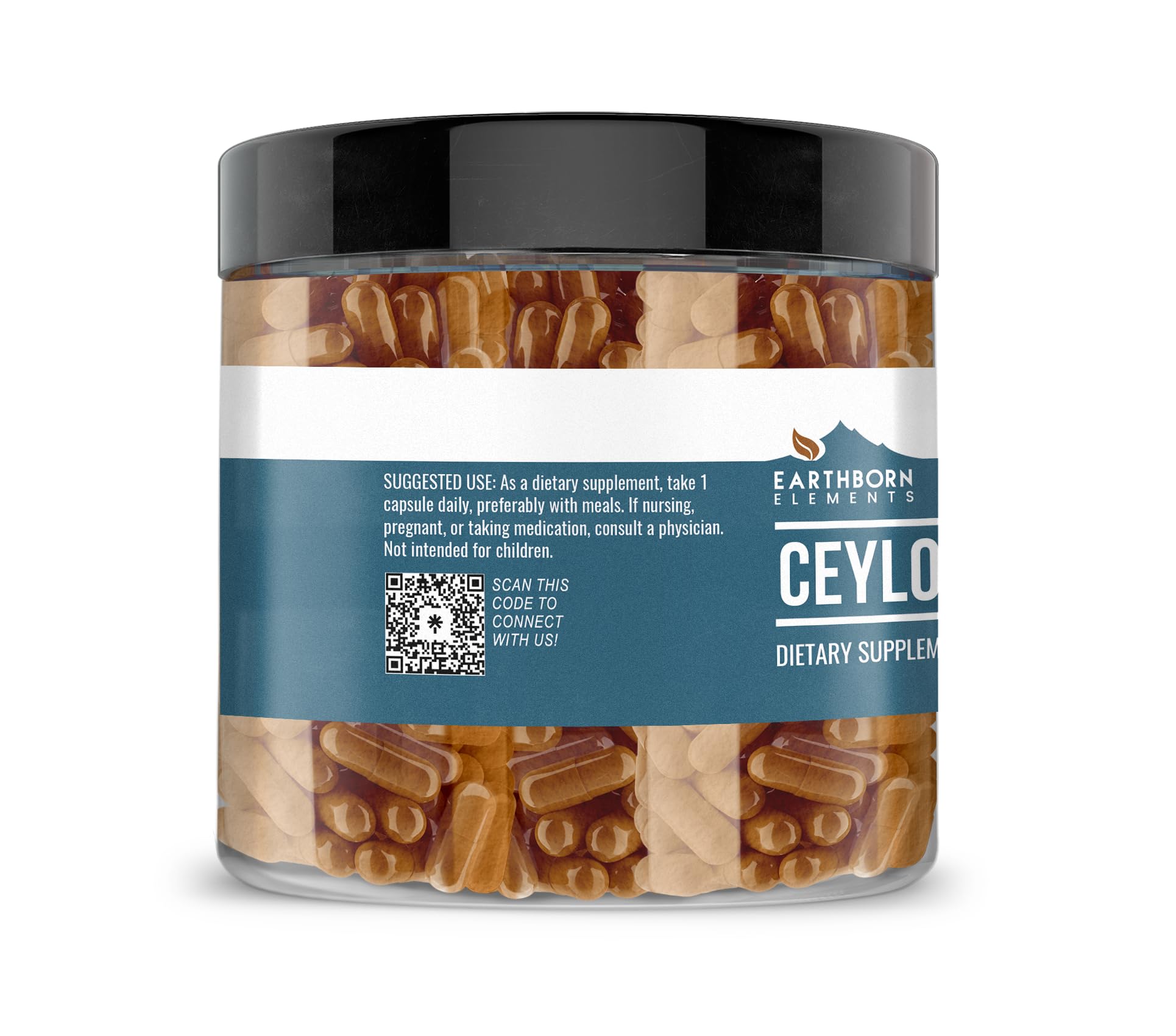 Close-up of Ceylon Cinnamon capsules