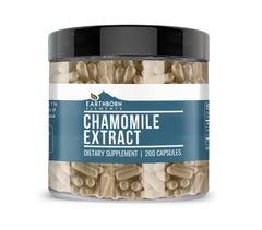 Bottle of Earthborn Elements Chamomile Extract 200 Capsules with label visible