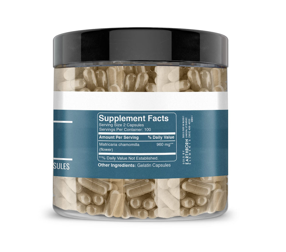 Back view of Earthborn Elements Chamomile Extract label