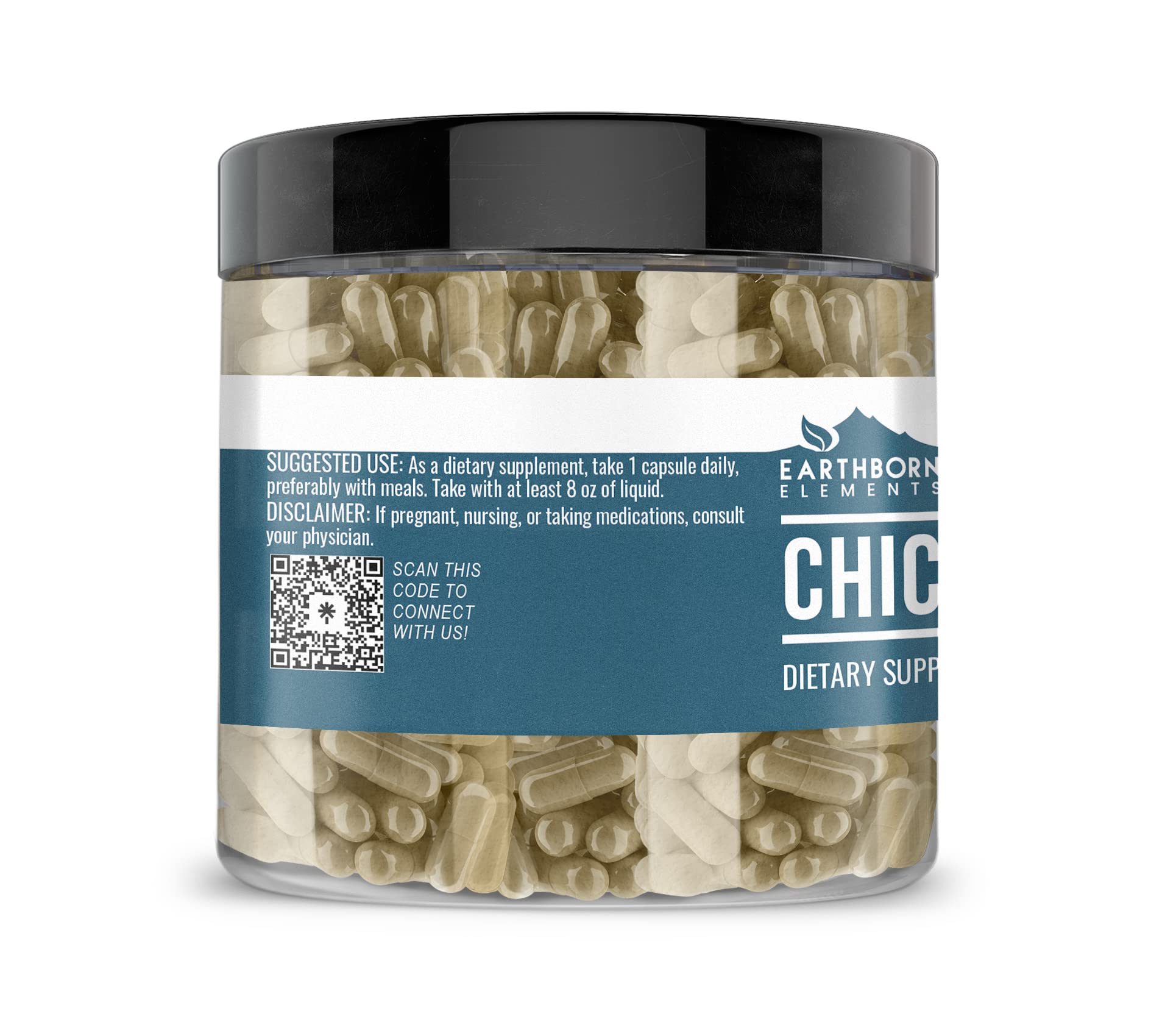 Close-up of Earthborn Elements Chickweed Herb Capsules label