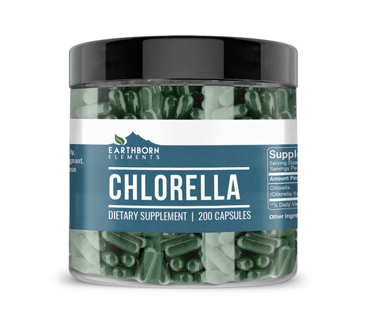 Earthborn Elements Chlorella 200 Capsules bottle front view