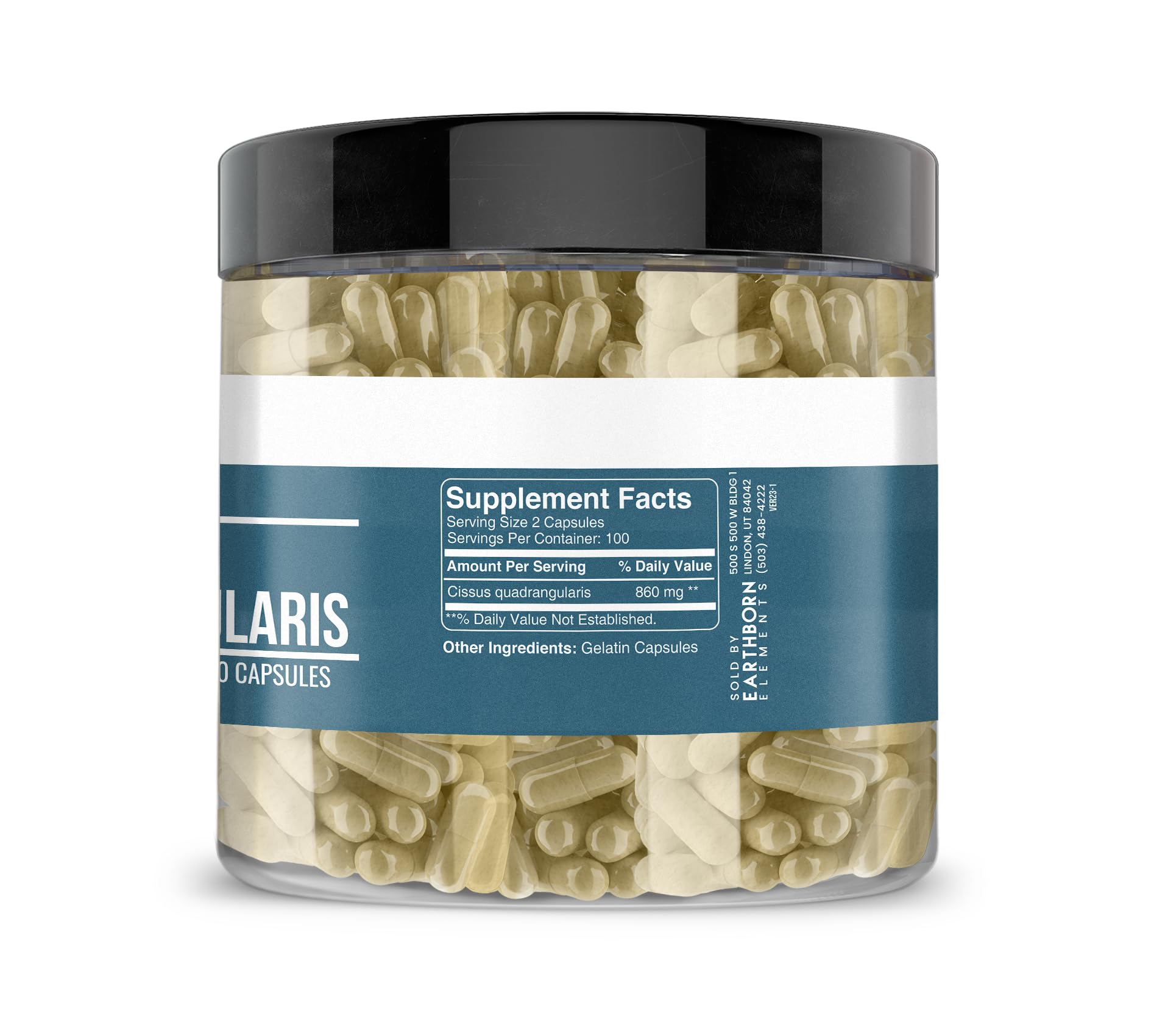 Earthborn Elements Cissus Quadrangularis capsules close-up