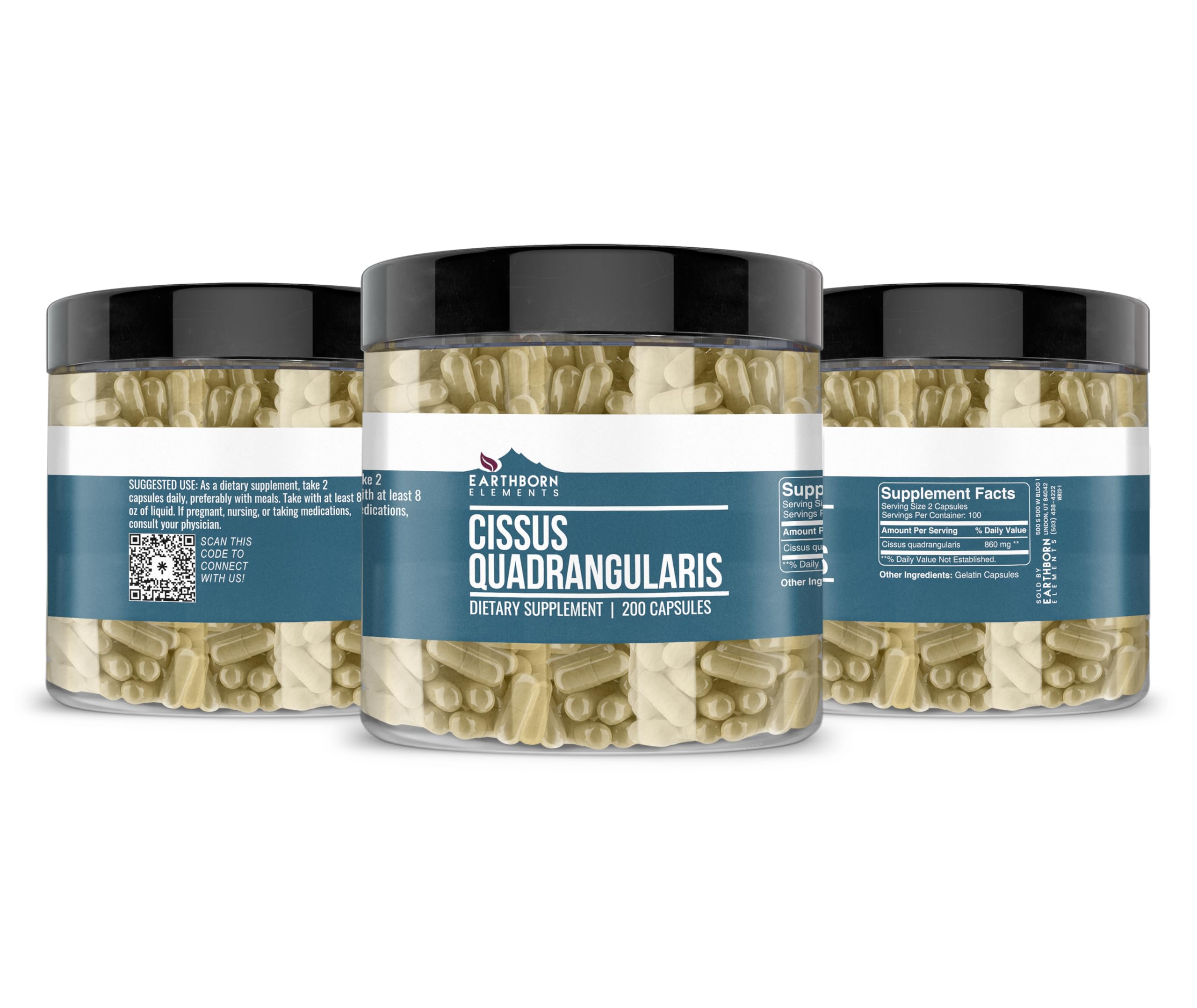 Bottle label of Earthborn Elements Cissus Quadrangularis