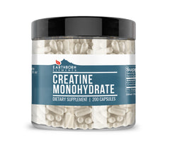 Front view of Earthborn Elements Creatine Monohydrate 200 Capsules bottle