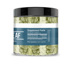 Label detail on Earthborn Elements Damiana Leaf Capsules bottle