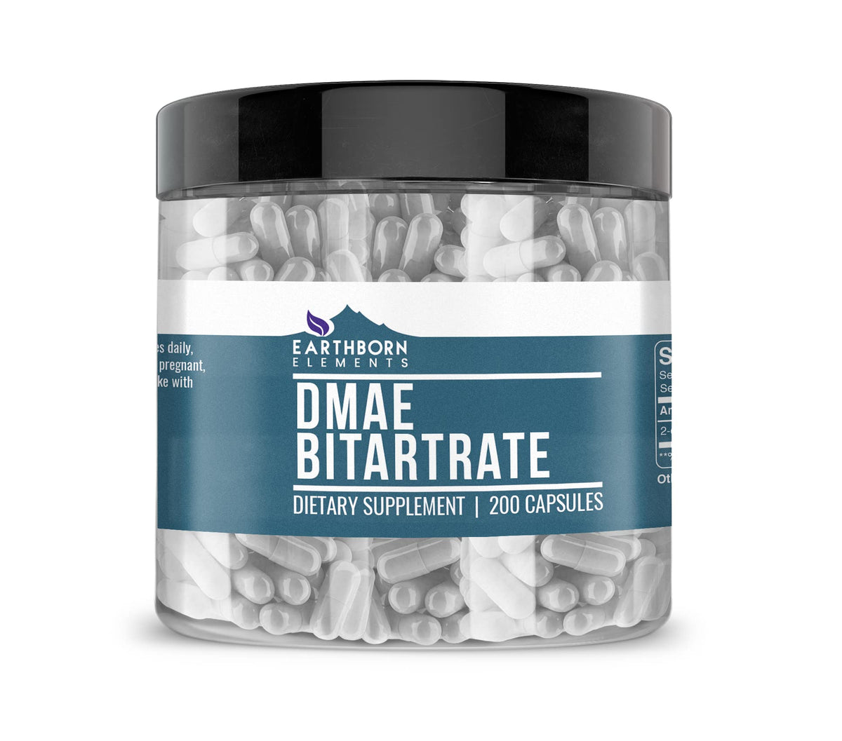 Earthborn Elements DMAE Bitartrate 200 Capsules bottle – front view