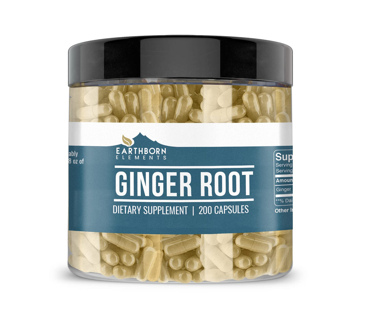 Earthborn Elements Ginger Root 200 Capsules front