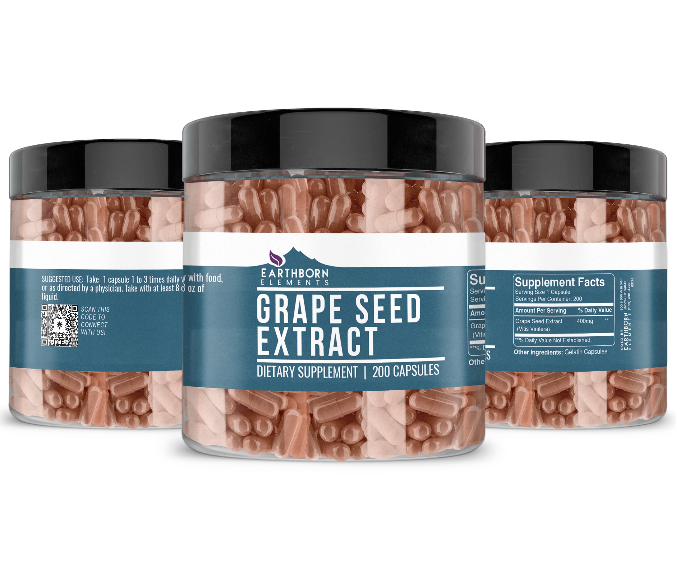 Close-up of Earthborn Elements Grape Seed Extract label