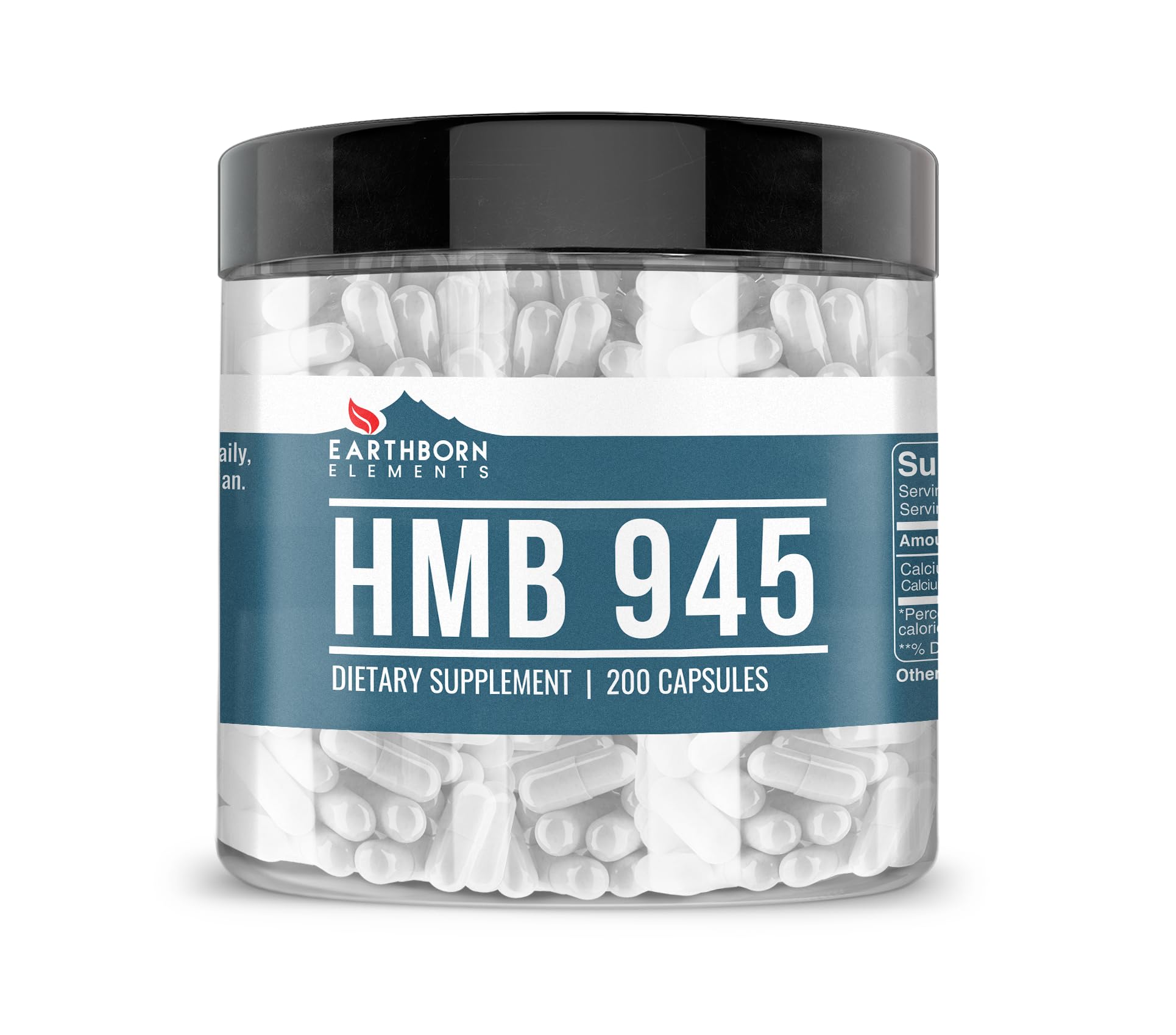 Earthborn Elements HMB Powder 200 Capsules bottle front