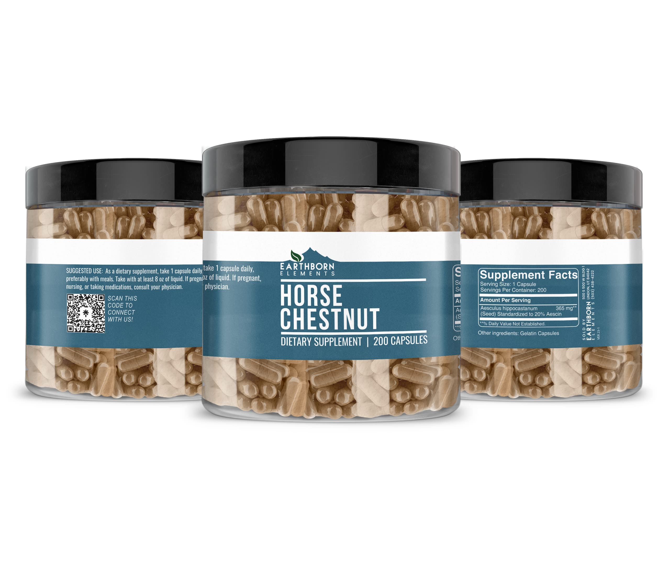 Capsules and bottle for Earthborn Elements Horse Chestnut
