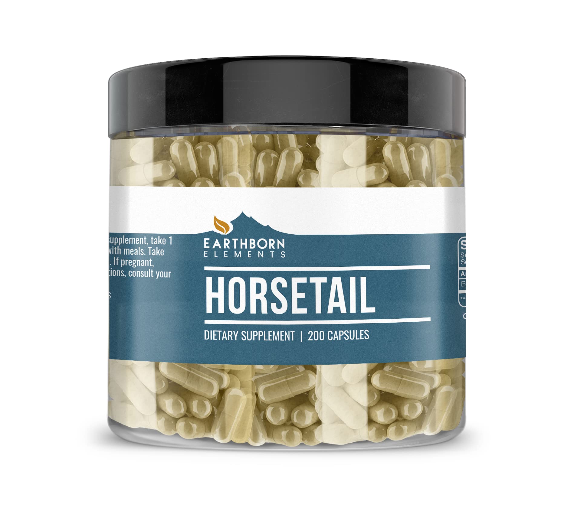 Earthborn Elements Horsetail capsules bottle on white background