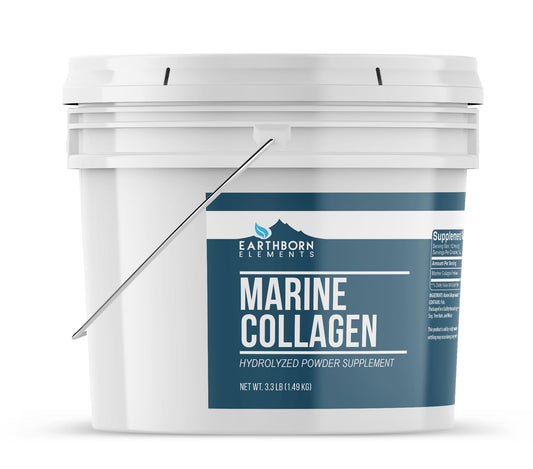 Side view of Earthborn Elements collagen powder container